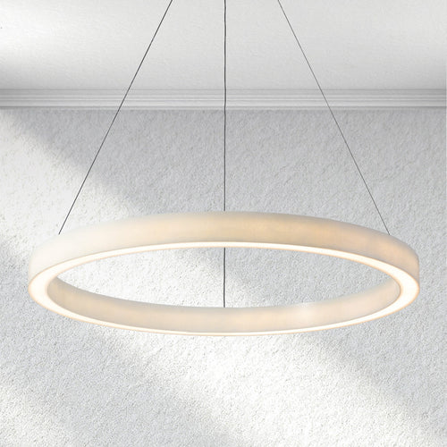 halohomeset Alabaster StoneGlow Round Chandelier