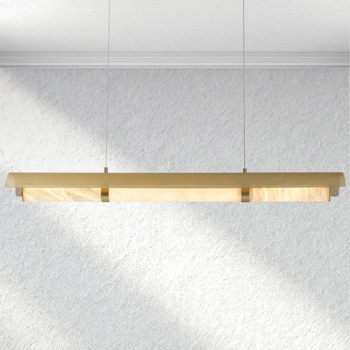 halohomeset Mirage Alabaster Linear Chandelier