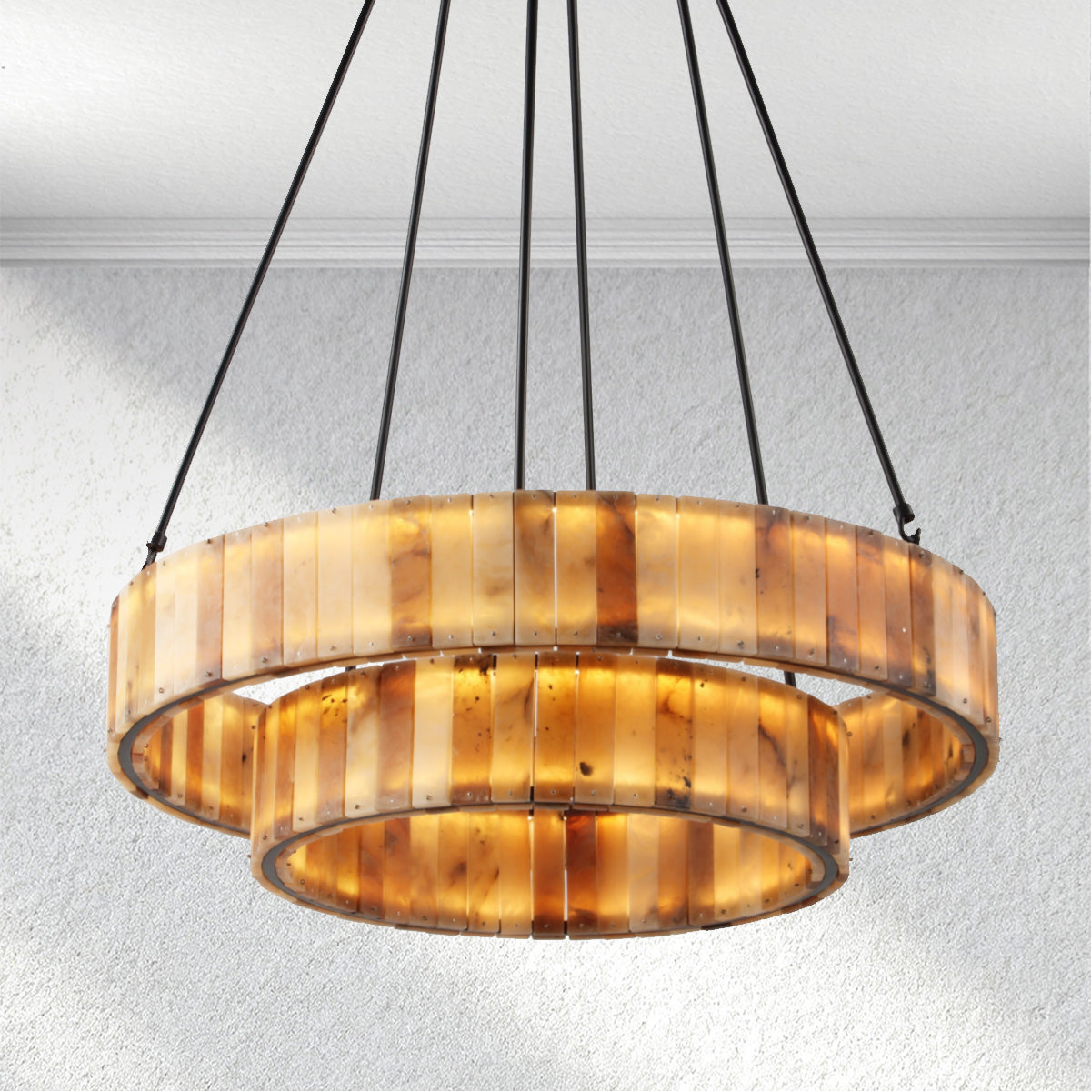 halohomeset Eterna Alabaster Round Chandelier