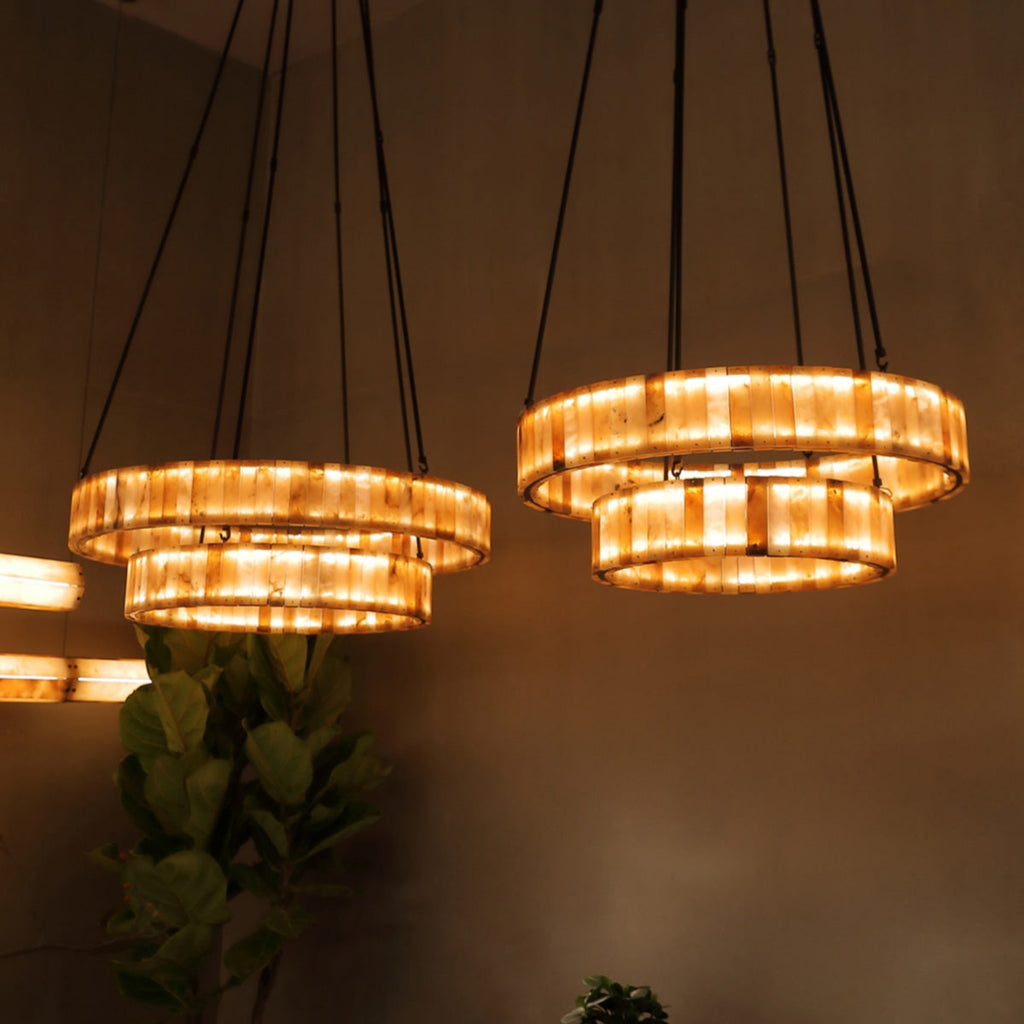 halohomeset Eterna Alabaster Round Chandelier